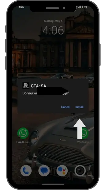 click on install